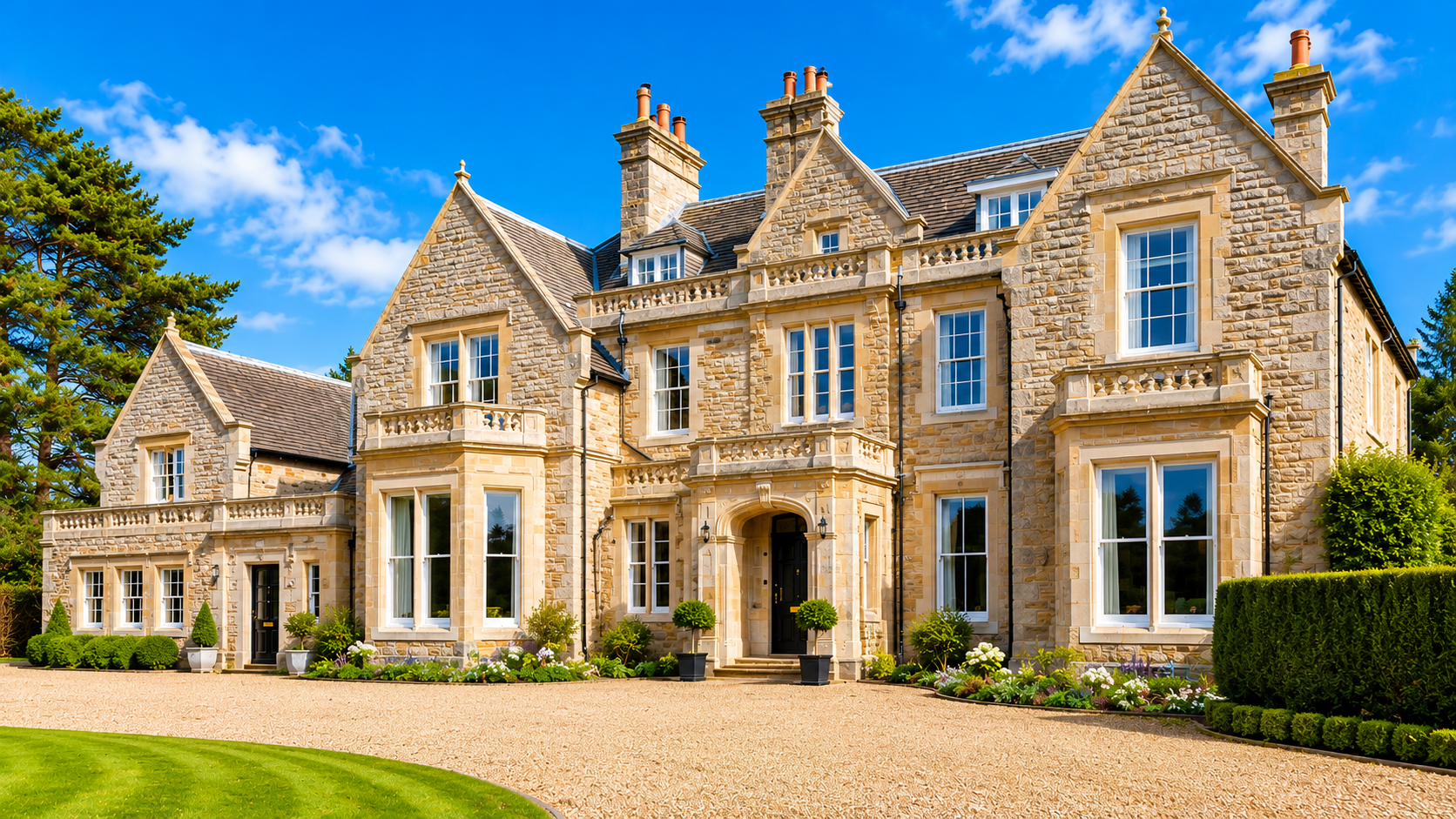 Same heritage facade after specialist DOFF cleaning — original stonework restored