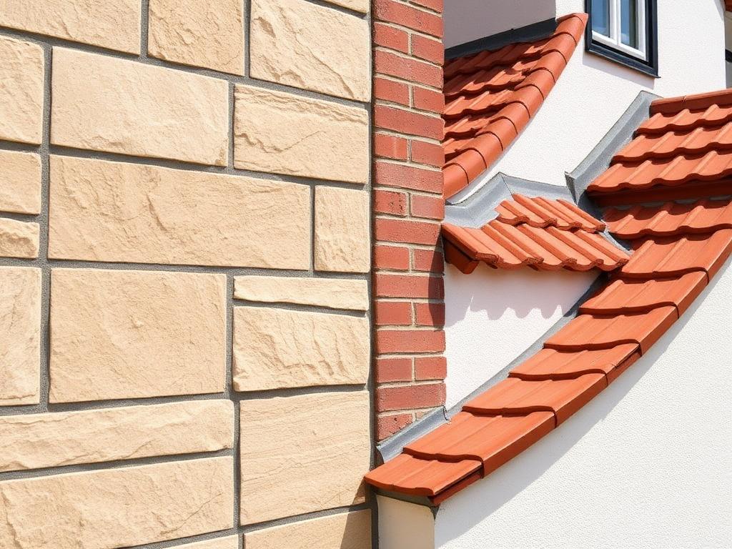 Variety of building surfaces including brick, stone and terracotta